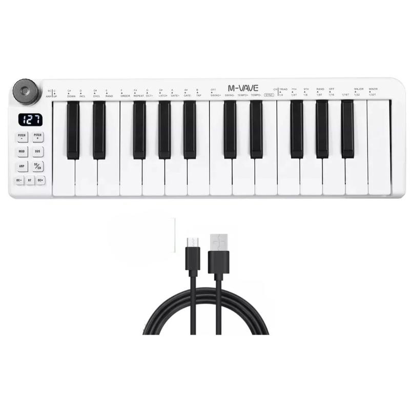 Mini Teclado M-Vave SMK25 Mini Controlador Midi 25 Teclas